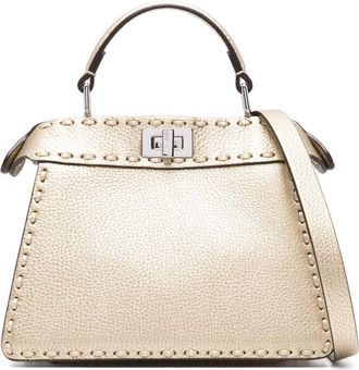 Fendi Peekaboo ISeeU Petite tote bag - women - Calf Leather - One Size - Gold