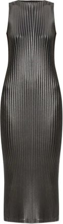 Issey Miyake Geplooide mouwloze midi-jurk - Groen
