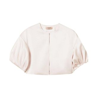 Twinset Blouses, female, Pink, Size: XS Duchesse Cropped Jacket