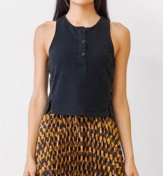 Nation Ltd Bree Button Front Tank Top In Jet Black