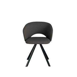 MondoViro Conjunto de 2 sillas de tela gris oscuro 61x58 cm 78h