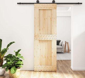 vidaXL Vidaxl - Puerta Corredera Con Herrajes Madera Maciza De Pino 70x210 Cm