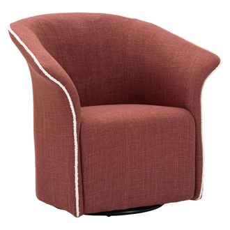 Dmora Poltrona Toamas, Base Giratoria, Brazos, Estructura Met&aacute;lica, 84x66x80h Cm Rojo