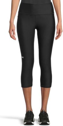 Under Armour HeatGear Armour High-Waisted Pocketed Capris Womens Casual Pants Black/White : LG (US 12-14) R, Polyester/Elastane