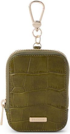 Brahmin Katelynn Croc Embossed Leather Coin Pouch in Olive at Nordstrom
