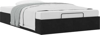 vidaXL Ottoman Bed Frame No Mattress Black Double Velvet vidaXL