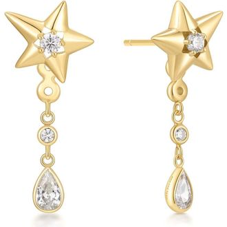Ania Haie Sparkling Star Jacket Earrings in Shiny Gold at Nordstrom