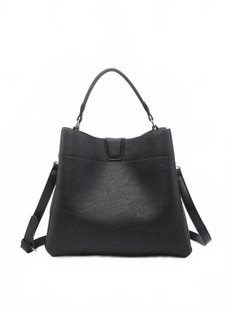 Jen & Co. Womens Tati Lizard Monogrammable Satchel Bag In Black
