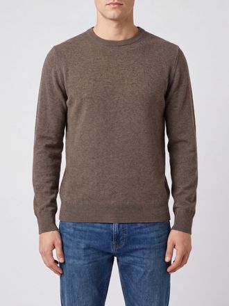 Ballantyne Maglia girocollo in 100% cashmere a coste con maniche lunghe