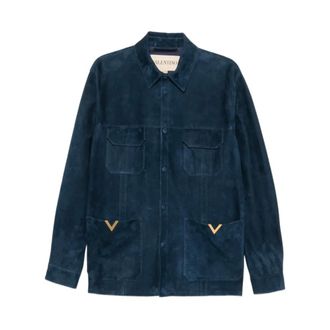 Valentino Heren, Overhemden, Blauw, Maat: L Viscose