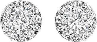 House of Brilliance 14K White Gold 1/2 Ct Lab-Grown Diamond Halo Stud Earring at Nordstrom