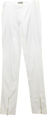 Osman Cream Skinny Trousers With Ankle Zips Size XXS