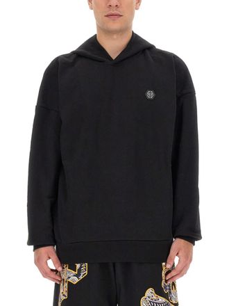 Philipp Plein Black Logo Hood Sweatshirt