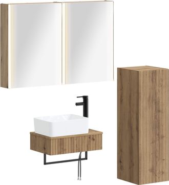 vidaXL Juego De Muebles De Ba&ntilde;o 4 Uds. Roble Artisan Vidaxl