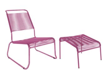 Schubiger M&ouml;bel Spaghetti-Kufen-Lounger-Hochlehner + Hocker S&auml;ntis