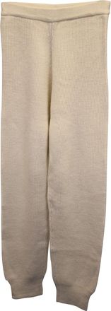 Frankie Shop Ribbed Lounge Pants in Cream Wool