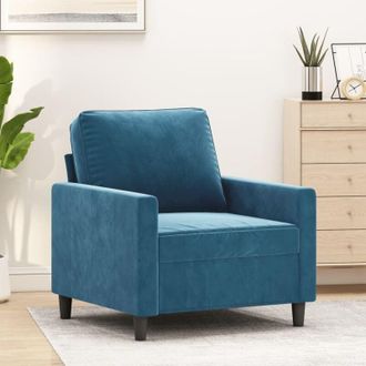 vidaXL Sill&oacute;n De Terciopelo Azul 60 Cm Vidaxl