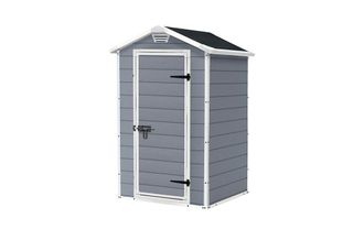 Keter Caseta De Jard&iacute;n Manor 4x3 Cobertizo De Almacenamiento Exterior Ordenaci&oacute;n Acero Metal Madera Resina 129x103x196 Wxdxh Cm - Keter