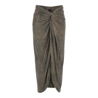 Federica Tosi Maxi Skirts, female, Green, Size: XS Knotted Printed Skirt