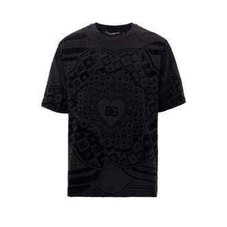 Dolce & Gabbana Heren, Tops, Zwart, Maat: S Velours