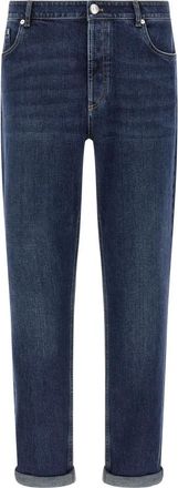 Brunello Cucinelli Traditionele vijf-zakken broek - Heren - Slim Fit Jeans - Blauw - L - Katoen - Jeans