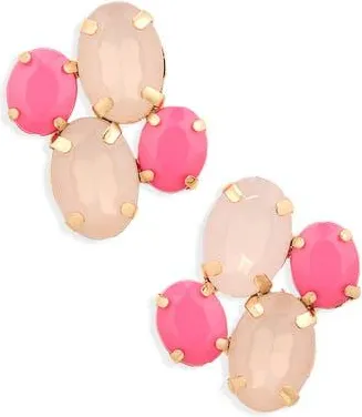 Cara Crystal Cluster Stud Earrings in Fuchsia/Multi at Nordstrom Rack