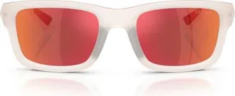 Prada 54mm Mirrored Irregular Sunglasses in Crystal/brown Orange at Nordstrom