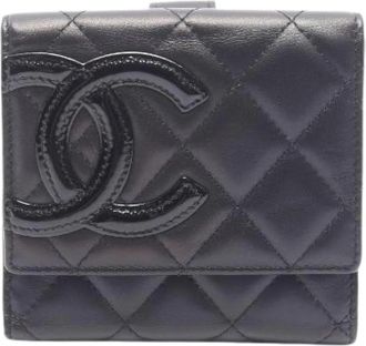 Chanel Tweedehands leren portemonnees - Dames - Vintage Accessoires - Zwart - ONE Size - Vintage
