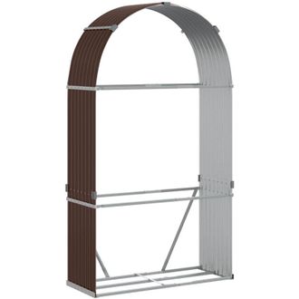 vidaXL Le&ntilde;ero De Acero Galvanizado Marr&oacute;n 120x45x210 Cm Vidaxl