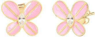 Gabi Rielle 14K Over Silver Cz Butterfly Earrings