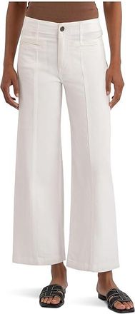 Kut from the Kloth Meg High-Rise Wide Leg with Welt Pockets Womens Jeans White : 00, Cotton/Polyester/Spandex