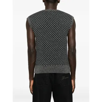 Vivienne Westwood Checkerboard Knit Sweater Vest - Grey