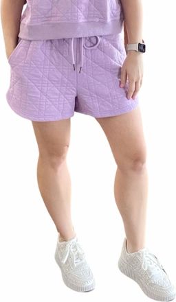 Entro Quilted Drawstring Waist Shorts In Lavender