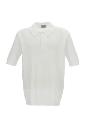 John Smedley White Relaxed Fit Cotton Polo Shirt