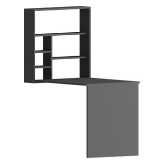 Dmora Escritorio Veglio, 5 Estantes, 6 Compartimentos, Con Librer&iacute;a, 59x90x74h Cm Negro Antracita