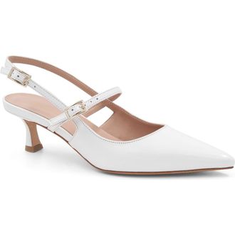 Bruno Magli Luciana Pointed Toe Slingback Pump in Bone Crinkled Patent at Nordstrom Rack, Size 7.5