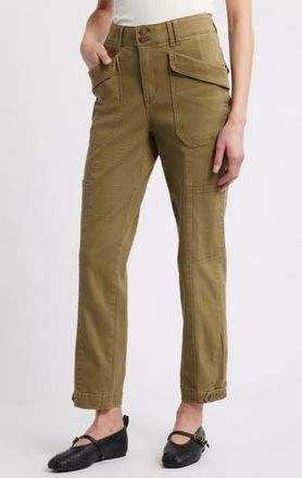 Wit & Wisdom Skyrise Tapered Utility Pants in Golden Olive at Nordstrom Rack, Size 14P