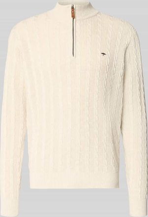 Fynch-Hatton Fynch-Hatton Regular Fit Troyer aus reiner Baumwolle in Offwhite, Größe 3XL