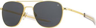 American Optical Original Pilot 57mm Aviator Glass Non Polarized in Gold - Gyg at Nordstrom