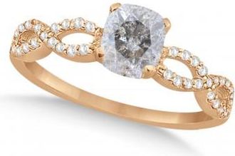 Allurez Infinity Cushion-Cut Salt & Pepper Diamond Engagement Ring 14k Rose Gold (0.50ct)