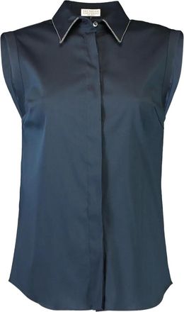 Brunello Cucinelli Monili sleeveless shirt - Blue