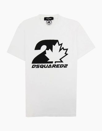 Dsquared2 Mens Dsquared2 Dsq2 Logo Cool T Shirt White 100 - Size: 40