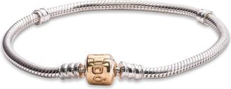 Pandora Sterling Silver Bracelet With 14K Gold Clasp