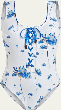 Vilebrequin Herbier Shiny Jersey One-Piece Swimsuit