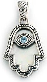 Samuel B. Hamsa Pendant in Silver/Mop/Blue Topaz at Nordstrom Rack