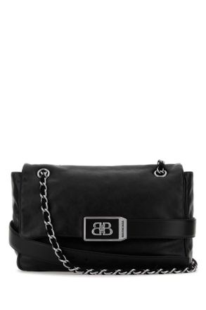 Balenciaga Black Leather Modu Shoulder Bag