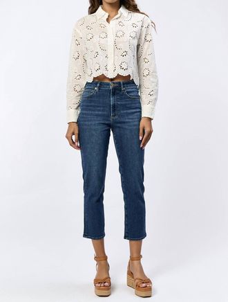 Dear John Denim Frankie Straight Leg High Rise Jeans Iguaza In Blue