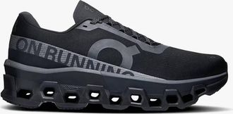 On Mens Cloudmonster 2 Running Shoes In Black/black