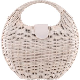 Nina Kava Rattan Handbag in White at Nordstrom
