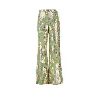 Valentino Fil coup&eacute; silk pants Woman 42